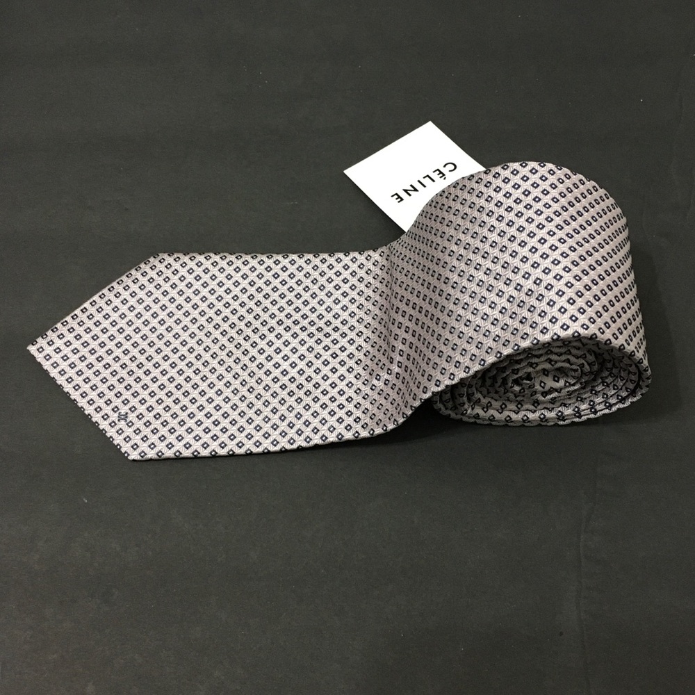 Celine Mens Lavender Diamond Pattern Tie